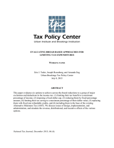 EVALUATING BROAD-BASED APPROACHES FOR LIMITING TAX EXPENDITURES W