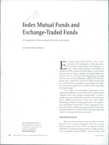 E ndex Mutual Funds and Exchange-Traded Funds