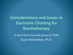 Considerations and Issues in Electronic Charting for Brachytherapy Susan Richardson, Ph.D.