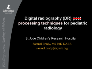 Digital radiography (DR) post processing techniques for pediatric radiology