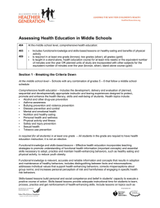 Assessing Health Education in Middle Schools