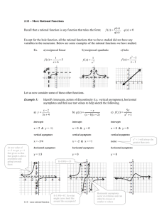 2.12 – More Rational Functions  ) (