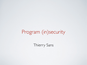 Program (in)security Thierry Sans