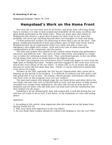 Hempstead’s Work on the Home Front