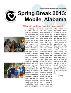 Spring Break 2013: Mobile, Alabama What did we learn from the experience?