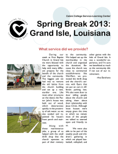 Spring Break 2013: Grand Isle, Louisiana What service did we provide?