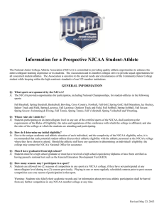Information for a Prospective NJCAA Student-Athlete