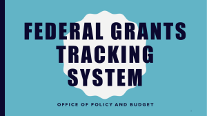 FEDERAL GRANTS TRACKING SYSTEM