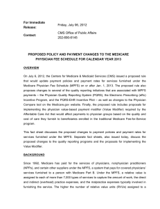 For Immediate Release: Contact: PROPOSED POLICY AND PAYMENT CHANGES TO THE MEDICARE