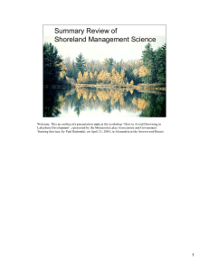 Summary Review of Shoreland Management Science