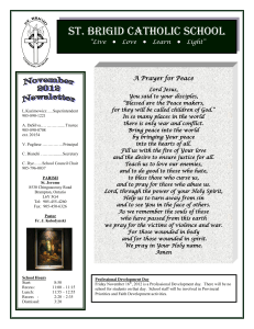 ST. BRIGID CATHOLIC SCHOOL A Prayer for Peace