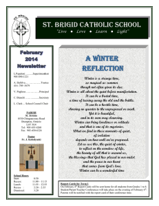 ST. BRIGID CATHOLIC SCHOOL A Winter Reflection