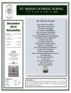 ST. BRIGID CATHOLIC SCHOOL December 2014 Newsletter
