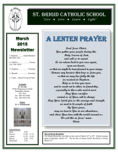 A Lenten Prayer  ST. BRIGID CATHOLIC SCHOOL March