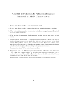 CSC242: Introduction to Artificial Intelligence Homework 4: AIMA Chapter 4.0–4.1