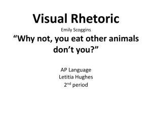 Visual Rhetoric “Why not, you eat other animals don’t you?” AP Language