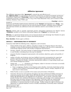 Affiliation Agreement