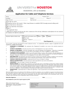 Application for Cable and Telephone Services 