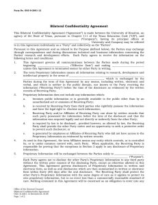 Bilateral Confidentiality Agreement