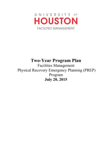 Two-Year Program Plan  July 20, 2015 Facilities Management