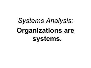Systems Analysis: Organizations are systems.