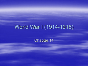 World War I (1914-1918) Chapter 14