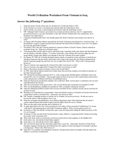 World Civilization Worksheet-From Vietnam to Iraq  Answer the following 57 questions.