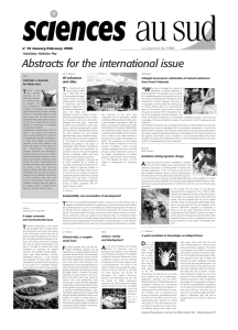 Abstracts for the international issue T “W Le journal de l'IRD