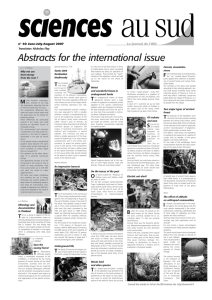 Abstracts for the international issue T Le journal de l'IRD