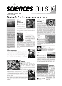 Abstracts for the international issue C Le journal de l'IRD