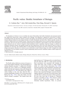 Pacific walrus: Benthic bioturbator of Beringia G. Carleton Ray ⁎
