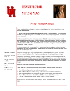 FINANCE/PAYROLL NOTES &amp; NEWS Prompt Payment Changes