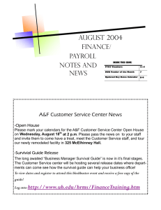 August 2004 Finance/ Payroll Notes and