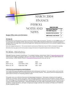 March 2004 Finance/ Payroll Notes and