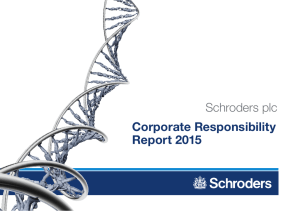 Corporate Responsibility Report 2015 Schroders plc