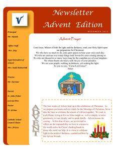 Newsletter Advent  Edition Advent Prayer