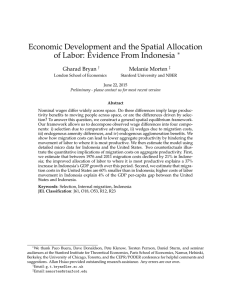 Economic Development and the Spatial Allocation of Labor: Evidence From Indonesia ∗