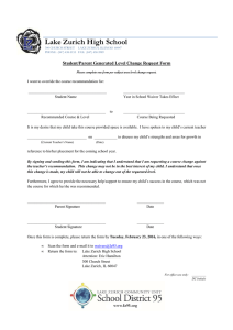 Lake Zurich High School  Student/Parent Generated Level Change Request Form