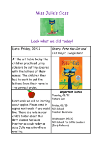 Miss Julie’s Class  Look what we did today! Pete the Cat and