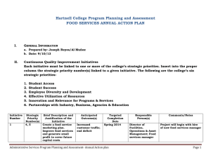 Hartnell College Program Planning and Assessment FOOD SERVICES ANNUAL ACTION PLAN