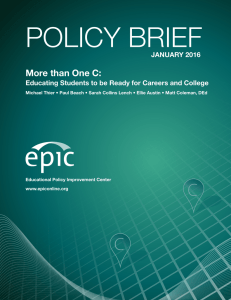 POLICY BRIEF More than One C: JANUARY 2016