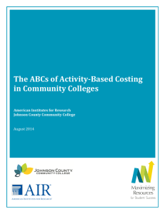 The ABCs of Activity-Based Costing in Community Colleges  American Institutes for Research