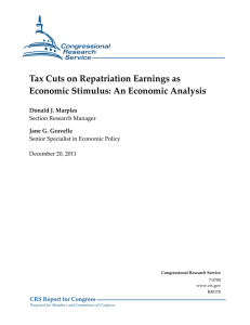 Tax Cuts on Repatriation Earnings as Economic Stimulus: An Economic Analysis