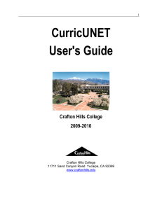 CurricUNET User's Guide  Crafton Hills College