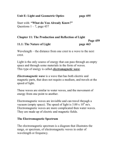 Unit E: Light and Geometric Optics  page 455
