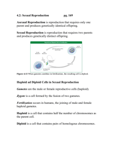 4.2: Sexual Reproduction  pg. 169 Asexual Reproduction