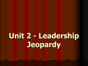 Unit 2 - Leadership Jeopardy