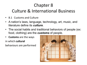 Chapter 8 Culture &amp; International Business