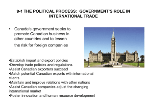 1 THE POLITICAL PROCESS:  GOVERNMENT’S ROLE IN 9- INTERNATIONAL TRADE