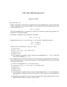 CSC 246/446 Homework 1 January 15, 2015